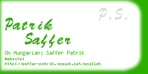 patrik saffer business card